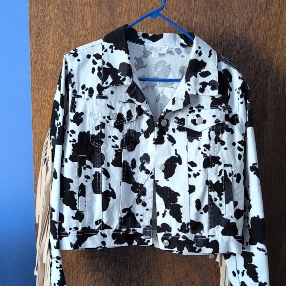 Black and White Cow Print Jacket